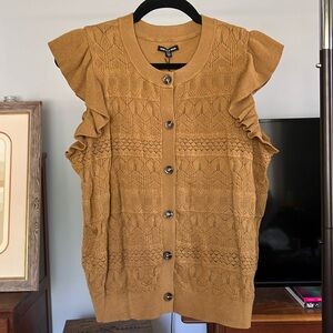 Flutter sleeve pointelle cardigan XXL